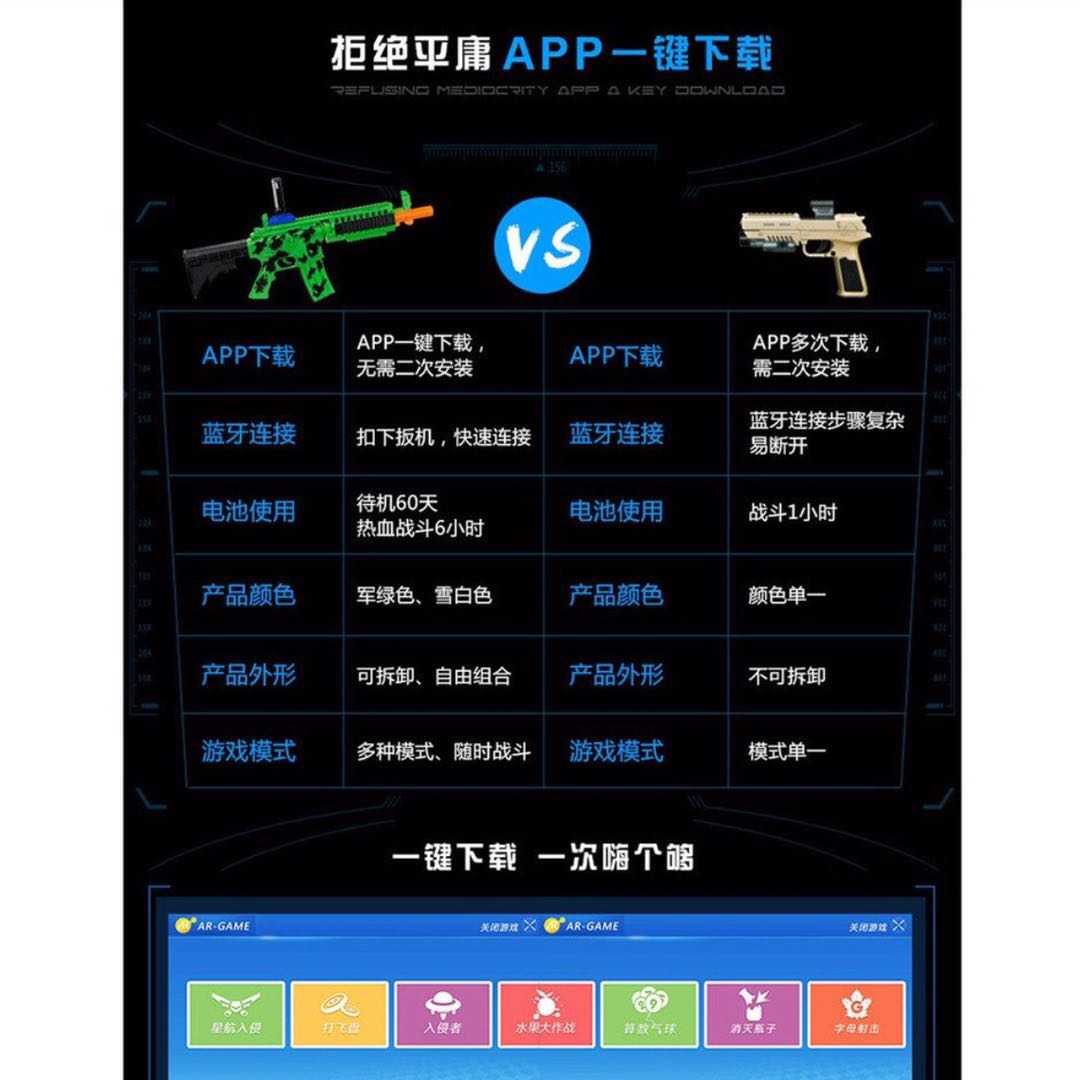 (Green)AR Gun Bluetooth Apple/Android Virtual Reality Game Gun-Big